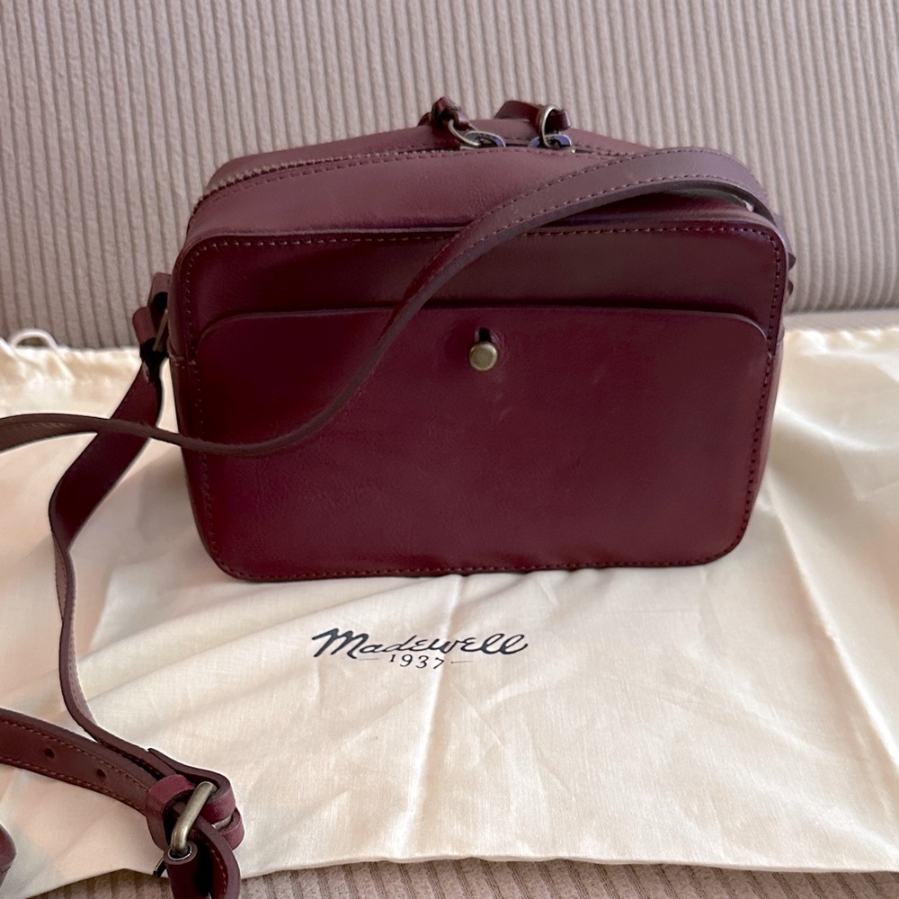 Madewell Deep Red Leather Crossbody Bag
